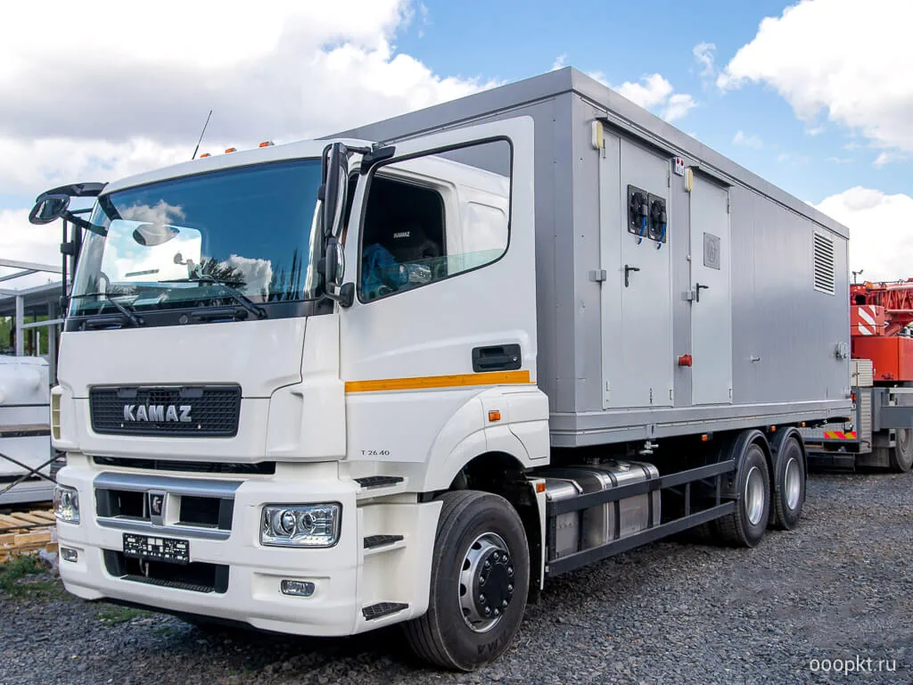 Блок-модуль котельной, установленный на шасси КамАЗ